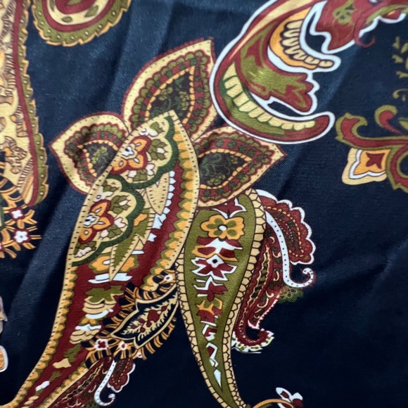 Philosophy Woman 2X Paisley Henley Blouse 3/4 Roll Tab Sleeve Boho Classic Fall - Picture 9 of 10